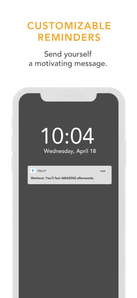 Customizable reminders notification on iPhone lock screen.